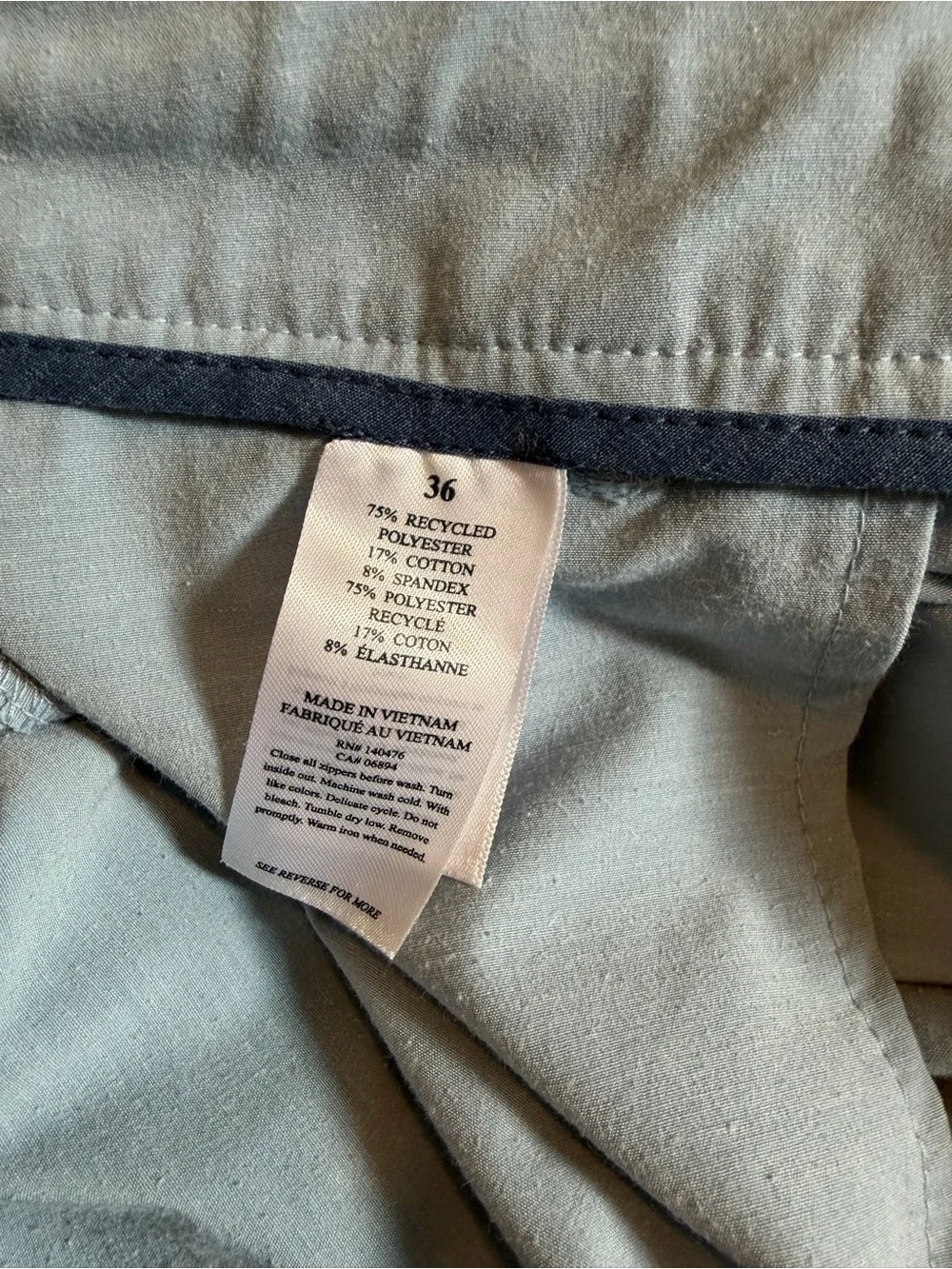 Faherty Men’s All Day Shorts 7” Light Blue Size 36 Chino Drawstring